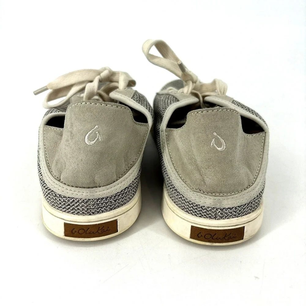 OluKai Pehuea Li Convertible Sneakers Women's 9‎ Grey Mesh Lace Up Comfort Shoes